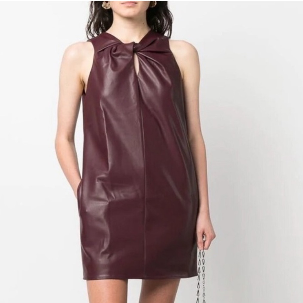 PROENZA SCHOULER Red Faux Leather Shift Dress 8